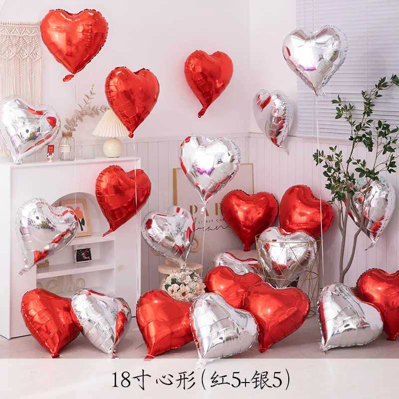 Wholesale Foil Balloons - 18inch Red Heart Shaped Balloons