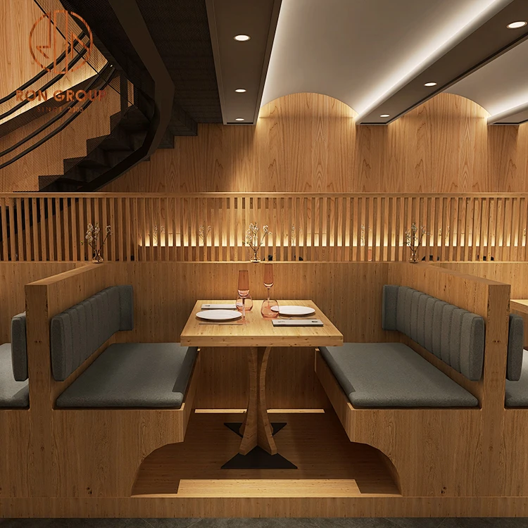 Foshan Factory Wholesale Price Modern Design Sofa Booth Seating Cafe Shop Commercial Dining Table Set Restaurant Furniture Set