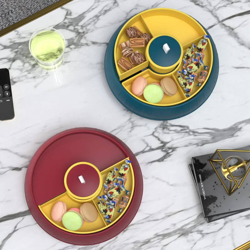 Creative Rotating Candy Box Living Room Desktop Snack Dry Fruit Dish