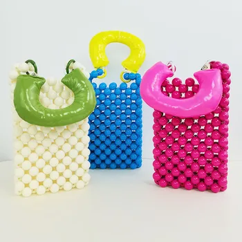 2023 New Fashion Acrylic Purse Children's Cross-Body Bag Handmade Beaded Bag
