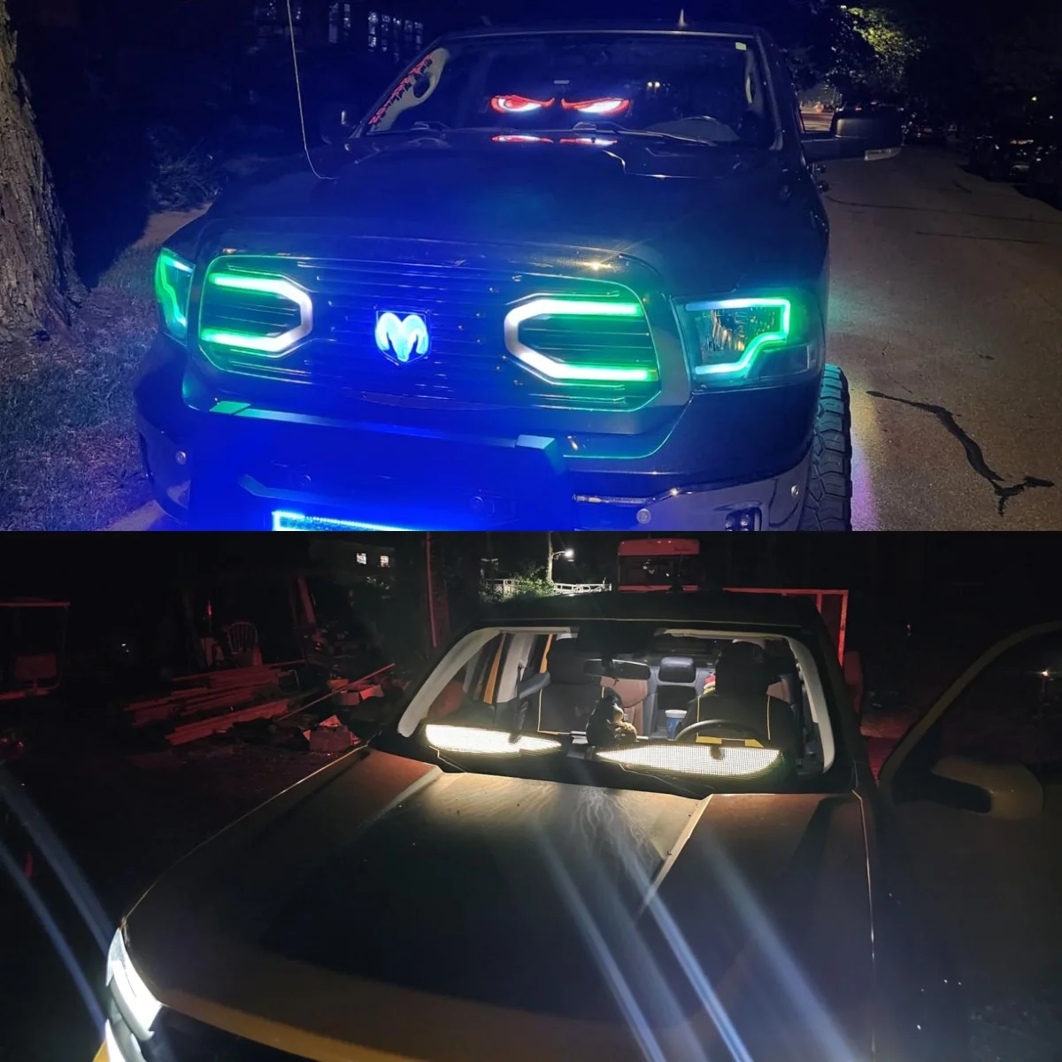 Demon Eyes Flexible LED Screen Outdoor Truck Accessories Car Stickers Motorcycle Led Light for Car