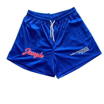 new customized mesh shorts stretch gym bodybuilding sublimation training shorts  embroidery logo