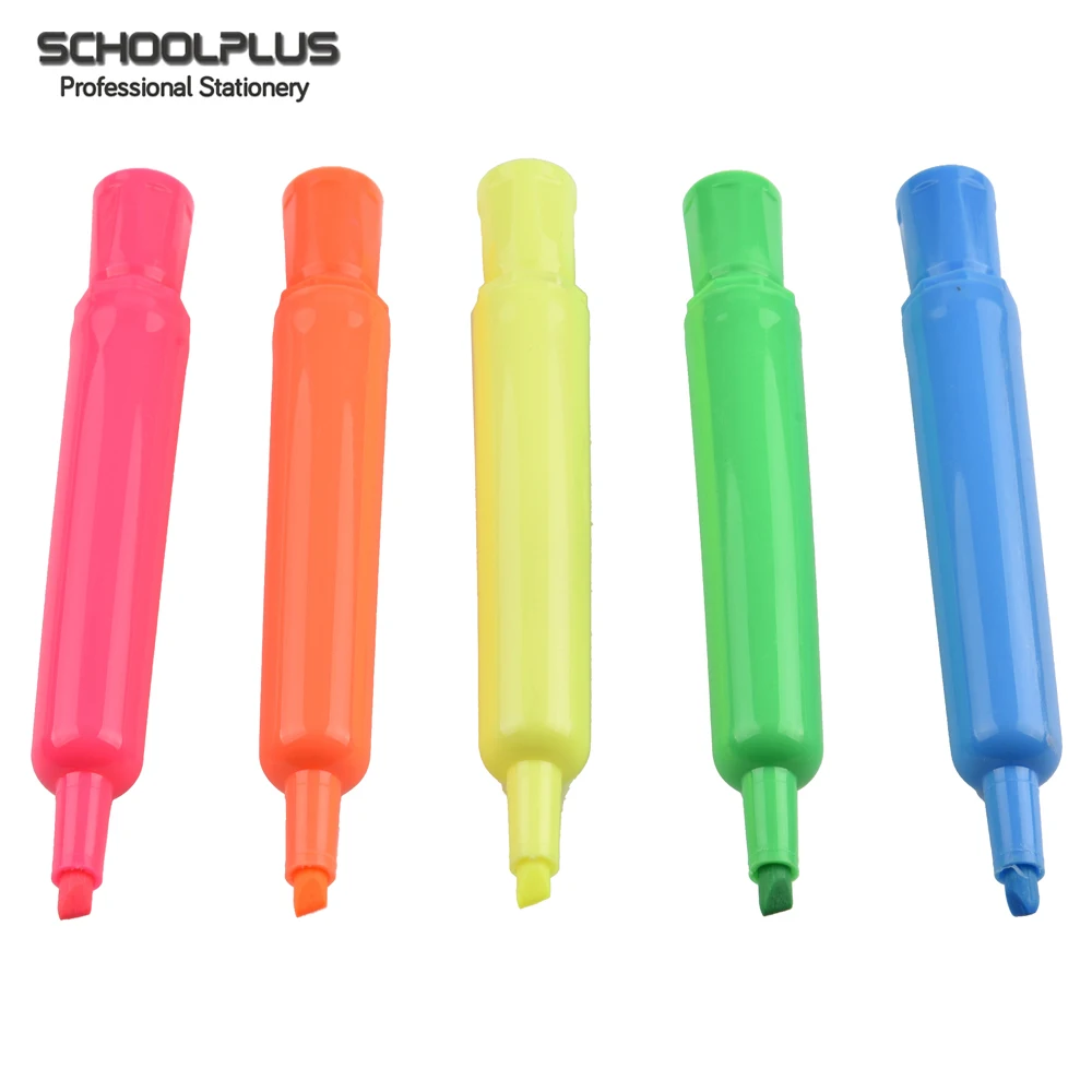 Wholesale 6pcs/set light color and eye protection highlighter marker pen with soft head for DIY making and stationery suppliers