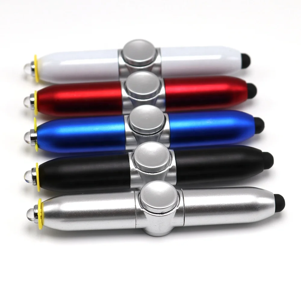 2024 Creative Multi Functional Fingertip Gyro Pen  Reduce Pressure  Stylus Fidget  Ballpoint Pens with LED Light