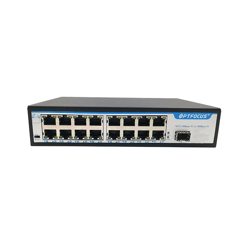 Factory OEM good compatible 16 Ports fiber switch 10/100 1000 base T Ethernet optic switch for FTTH solution from factory