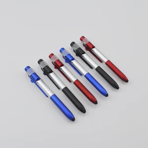 Customized Logo Black Led Multi Functional Writing Plastic Ballpoint Pens