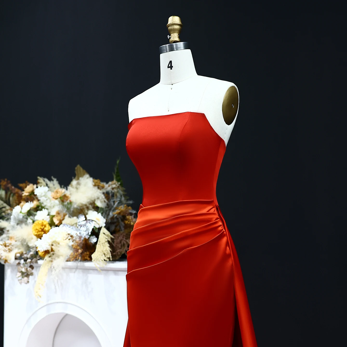 Sharon Said SF255 Elegant Red Strapless Evening Dresses Sharon Said SF255 Elegant Red Strapless Evening Dresses
