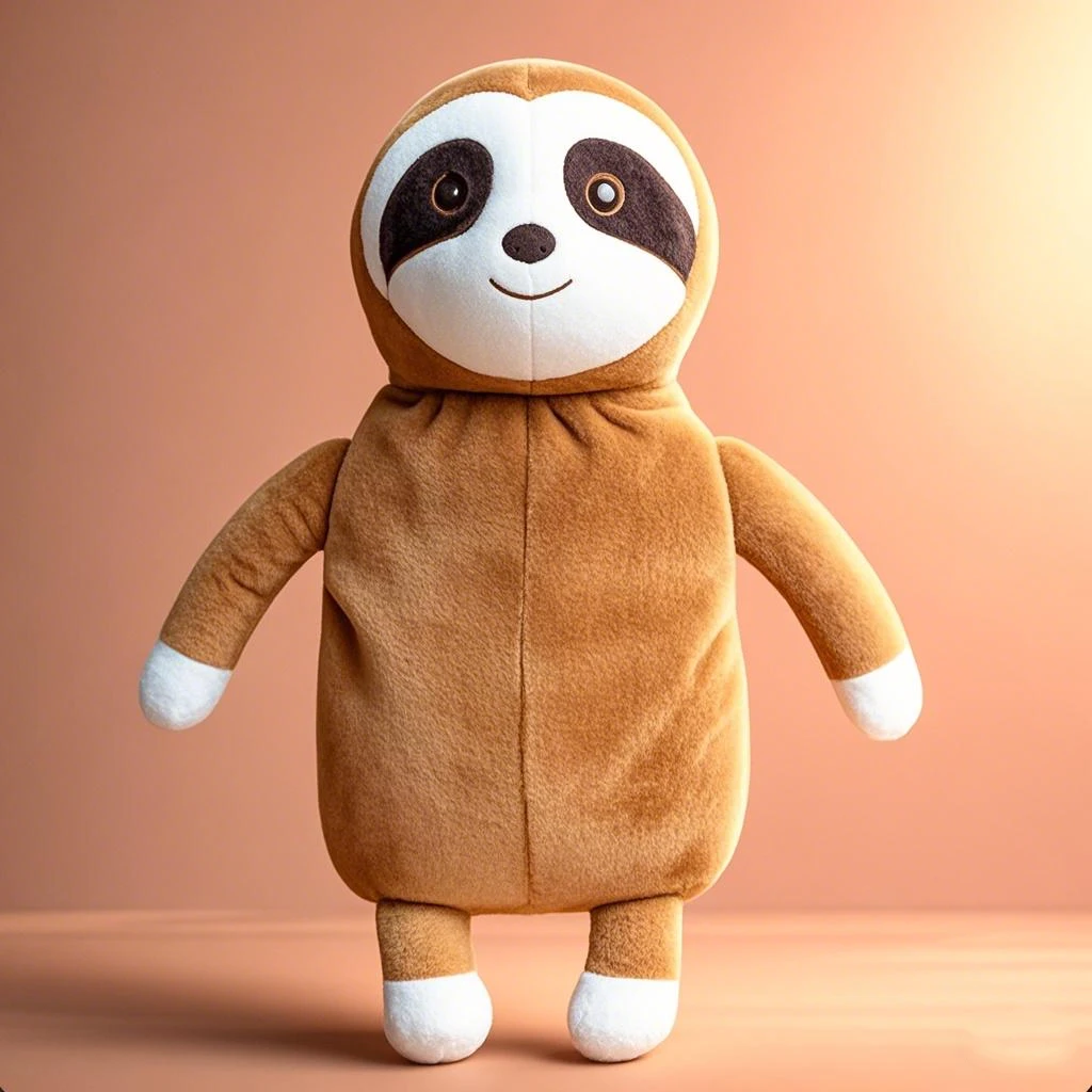 product-750-750 Kids Hand Warmer Heating Pack Cute Natural Rubber Hot Water Bottle Bag Plush Sloth Animal Cover