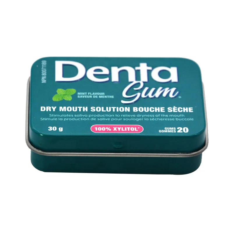 Custom Printed Rectangular Small Hinge Lid Tinplate Metal Box for Mint Chewing Gum Sugar Pill and Candy Packaging