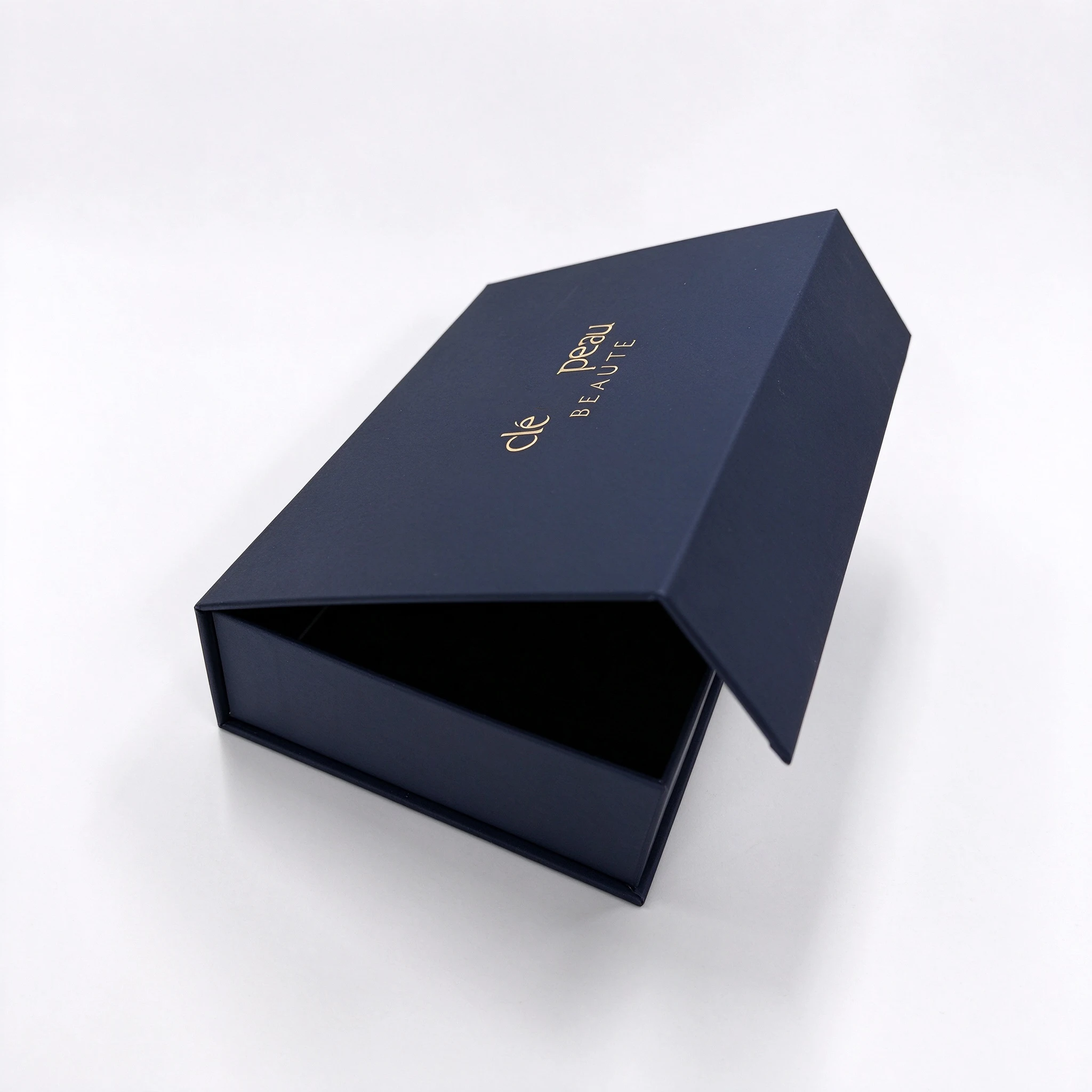 Custom Magnetic Folding Cosmetic Gift Box Luxury Rigid Paper Makeup Packaging Box with Gold Foil Logo
