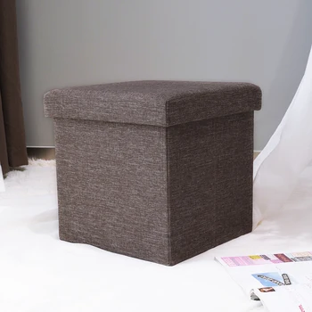 Custom Modern Furniture Folding Footstool Living Room Pvc Sofa Storage Ottoman Leather Pouf Chair Folded Stool Box
