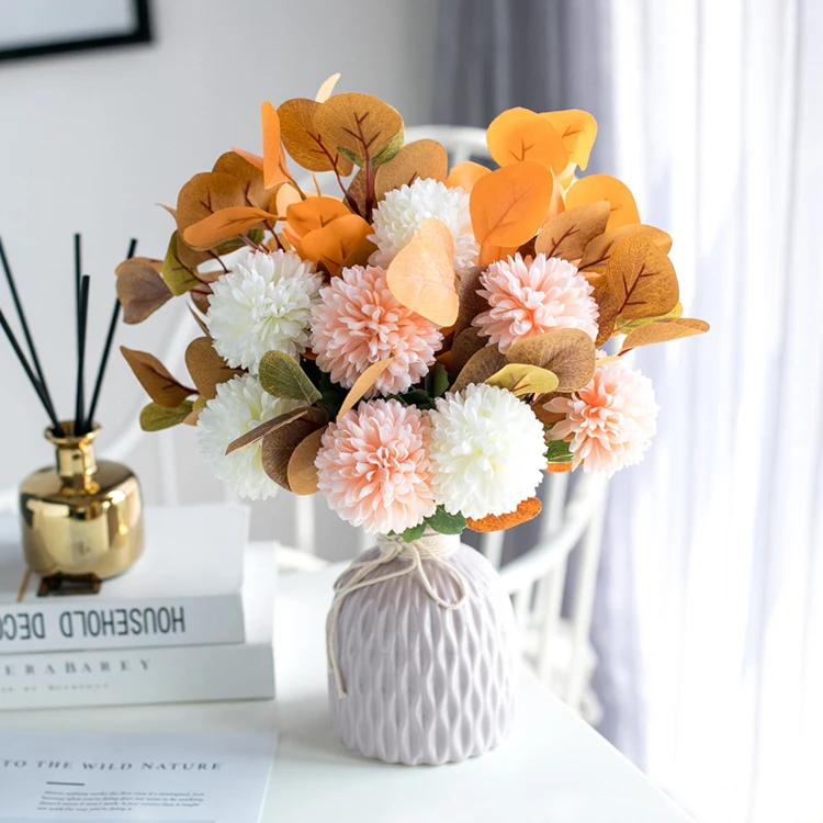 Artificial Flowers With Vase Faux Hydrangea Flower Blue Hydrangea Silk