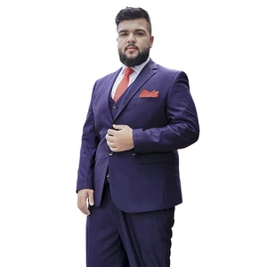 Men's Suit Business Casual Fat Man Loose Single Row Buckle  3 Piece Man Suit Set