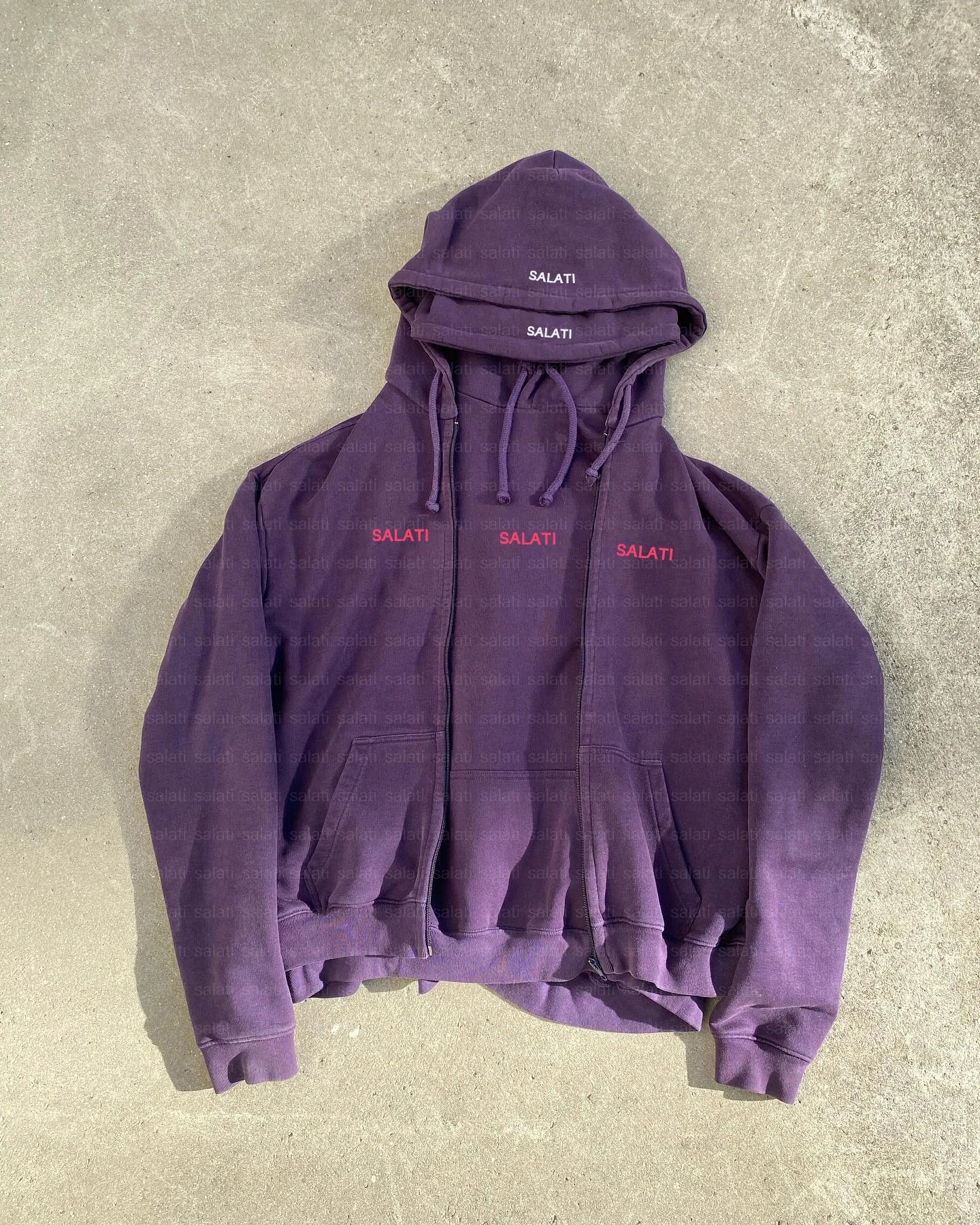 Salati Hoodies Manufacturer Cotton French Terry 500 GSM Pullover Zipper Double Layer Hooded Oversized Sweatshirt Hoodies for Men gallery 6