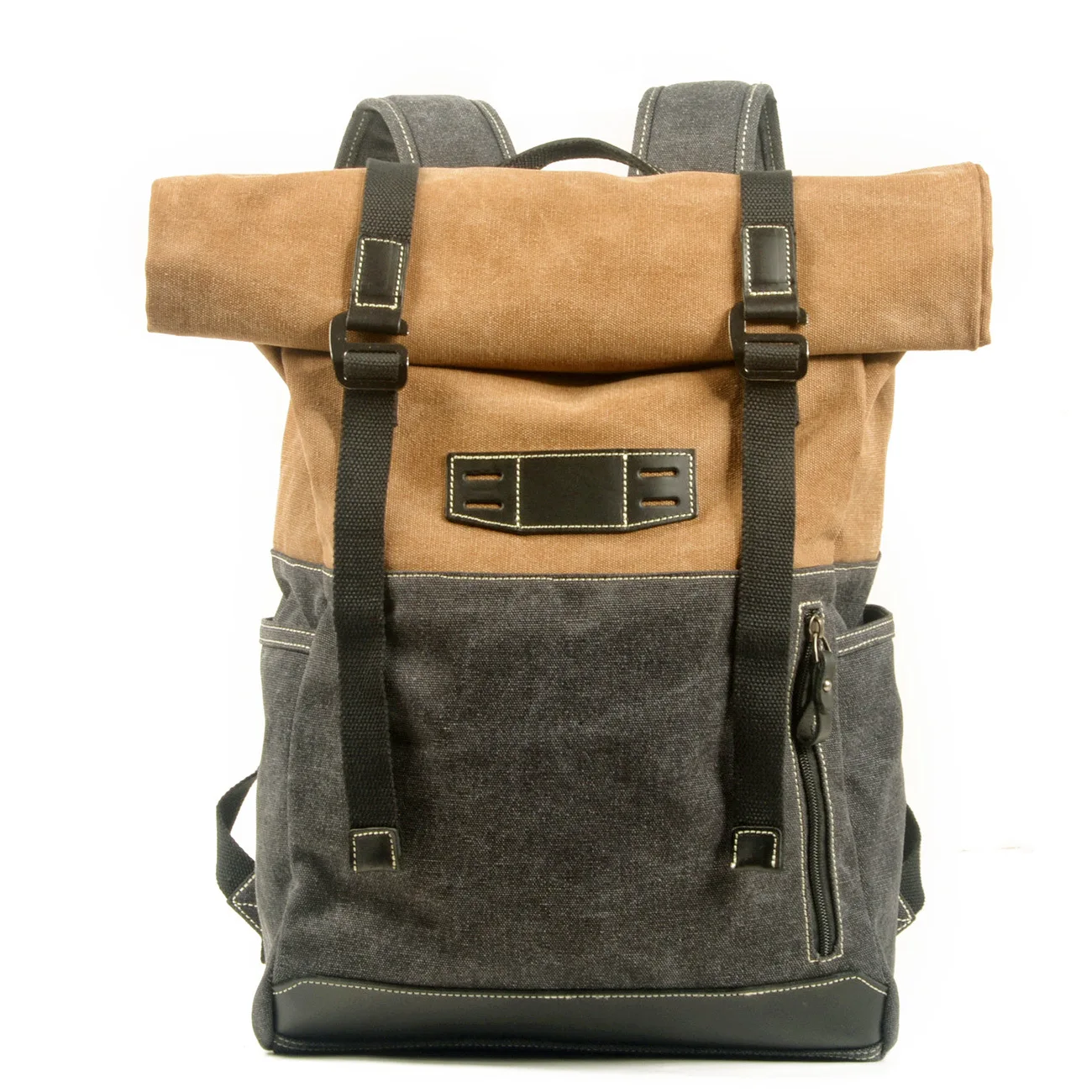 Retro canvas backpack men's anti-theft school bag large capacity outdoor hiking backpack