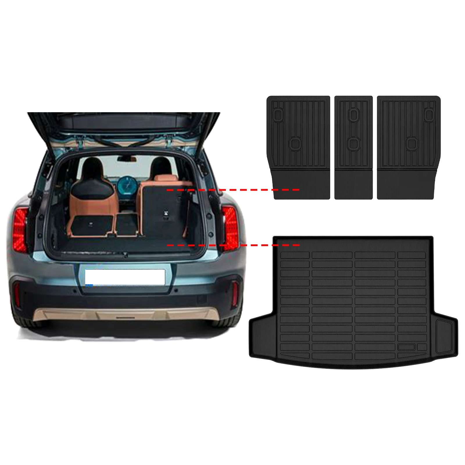 BEROZA Tapis de Coffre Arrière pour Tiguan R Line Edition 2020 2021 2022 2023 2024 2025 Voiture