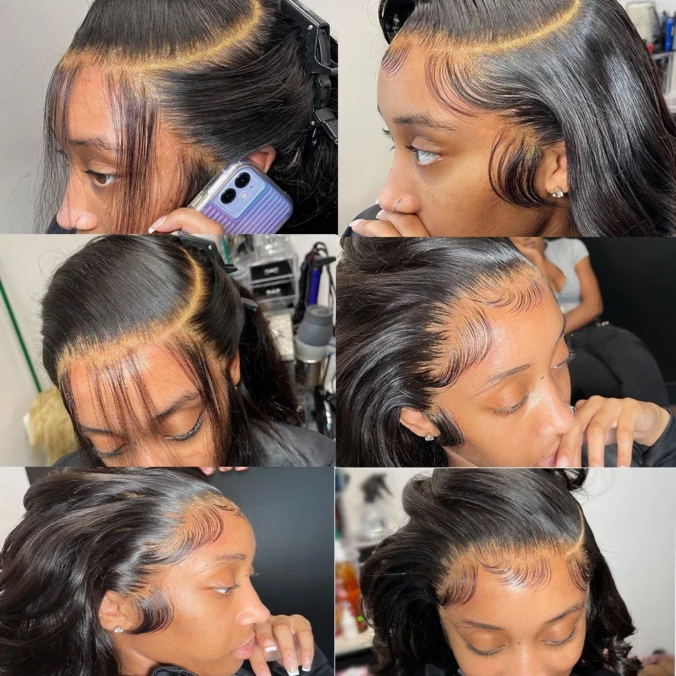 Human Hair Lace Front Wig Straight Peruvian Transparent Lace_voghion.com