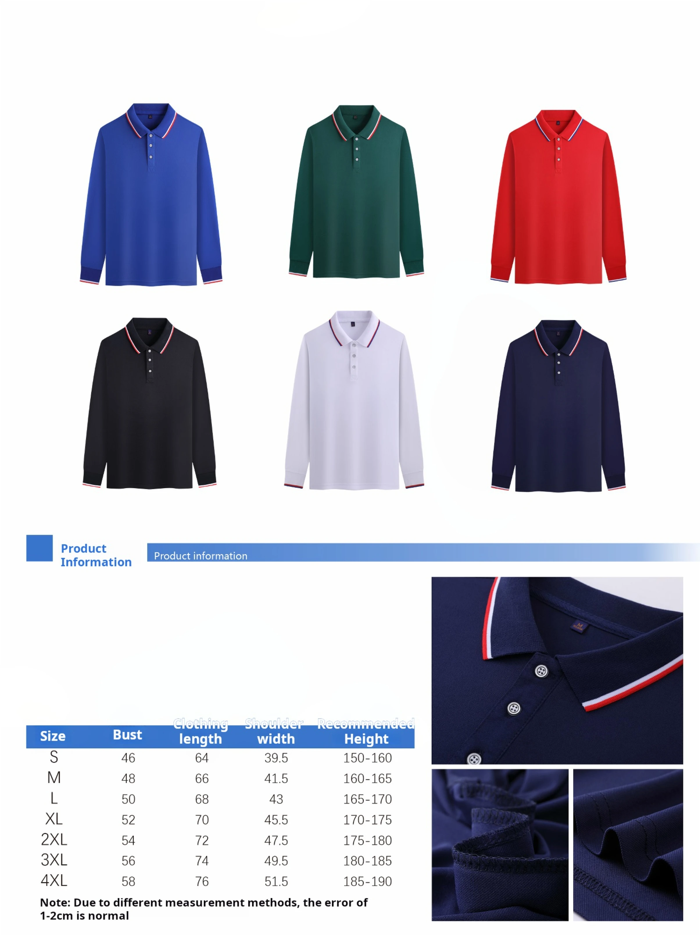 New Product Unisex School Uniform Staff Uniform Polo Shirt with Long Sleeves Custom Polo Shirt