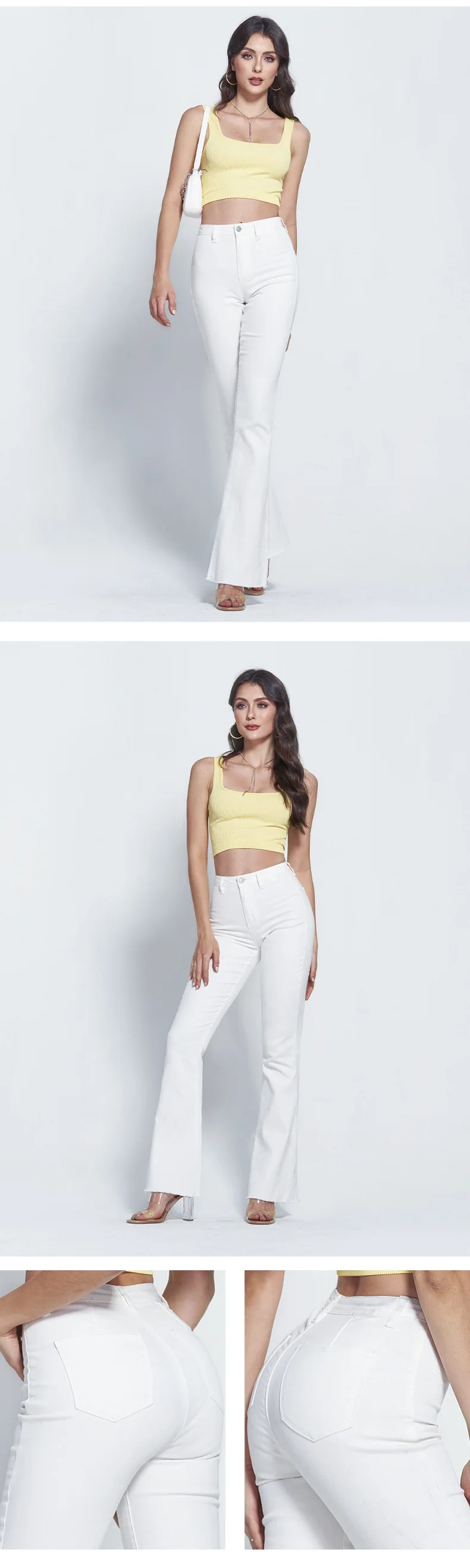 Custom Denim Casual Stretch Flared Pants Slim Skinny Denim Jeans Women's Pants Women Jeans