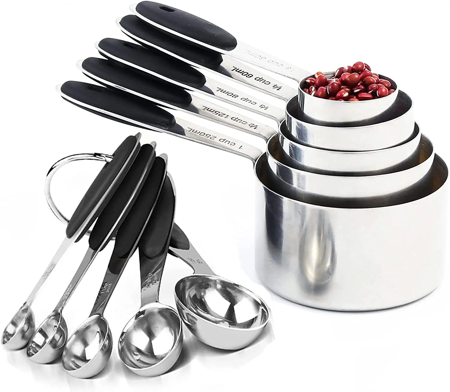 Custom Stainless Steel Metal Kitchen Cooking Measuring Cups And Spoons 