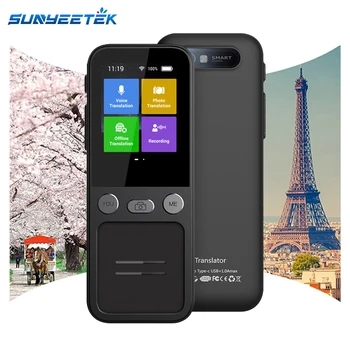 Sunyeetek T16 Black/White Smart Translator Device 138 Language English Spanish German Language Translation Machine