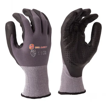 SNELLsafety 4131X Manufacture Breathable 15 G Micro Foam Nitrile Coated Gloves Slip Resistant Micro Nitrile Foam Dot Gloves
