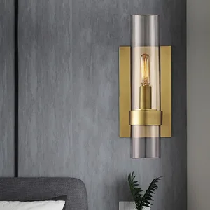 JACKSUN Classic Style Copper Wall Light Sconce High Quality for House Interior Wall Lamp for Bedroom Bedside Wall Light