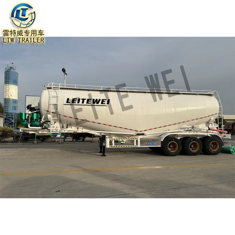 3 Alxes Diesel Engine Compresor 30/40/50 Ton Concrete Mixer Tanker 30/45/50 Cbm Bulk Cement Tank Semi Trailer