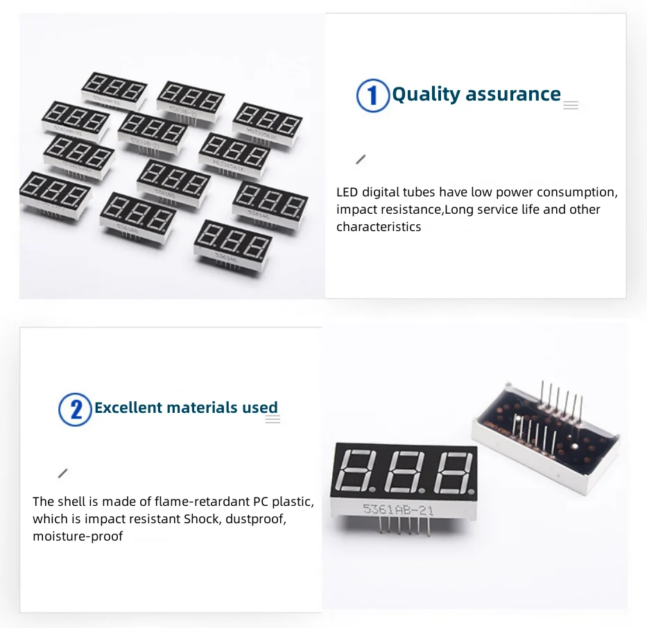 3 Digit 7 Segment Display Super Red Common Anode 0.28 0.36 Inch 3 Digit ...