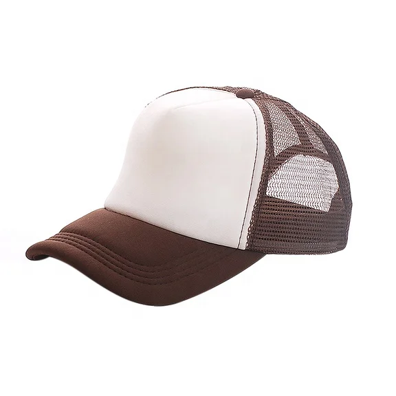 Two Tone Foam Mesh Custom Brown Trucker 