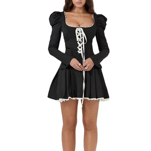 Custom High Quality  Polynesian Casual Sweet ELEGANT Dress Modest Long Sleeve Mini Dresses for Women