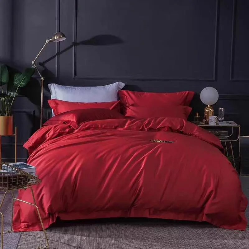 Luxury Bedding Set Cotton Duvet Cover Set 300tc Sateen Bed Sheet Covet Set 100% Cotton Bedsheet