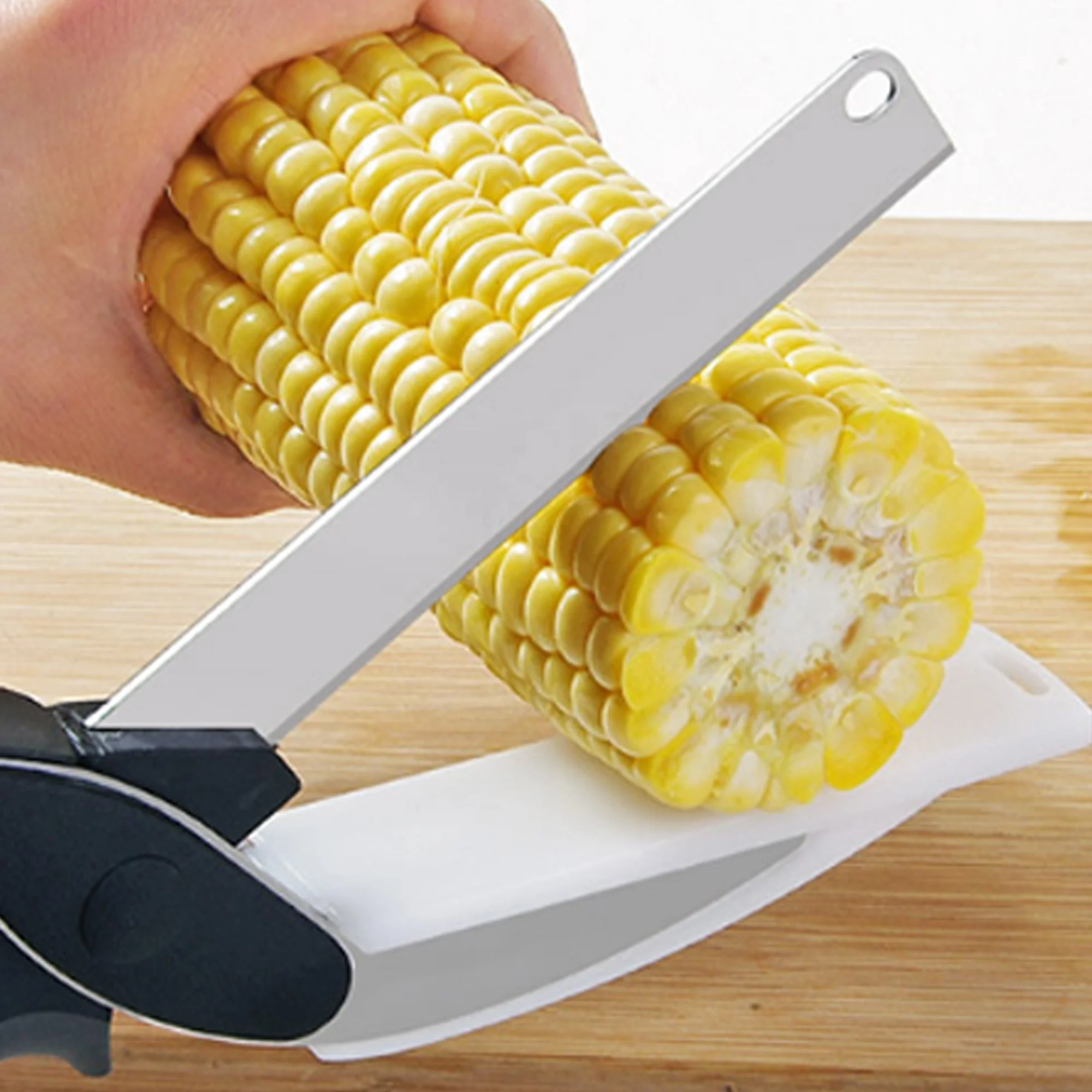 Hot Sale 2-in-1 Kitchen Scissor Smart Multifunction Vegetable Cutter with Knife and Cutting Board