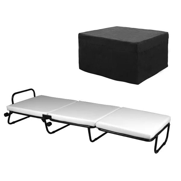 Hotel Furniture Single Folding Metal Bed Easy Operation Roll Away Cube