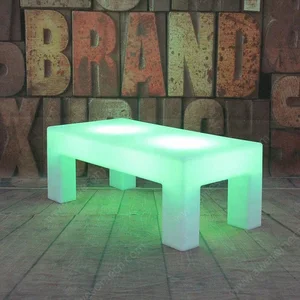 Modern Square LED Lighting Table for Home Bar Living Room Hotel Apartment Use Durable Plastic Material