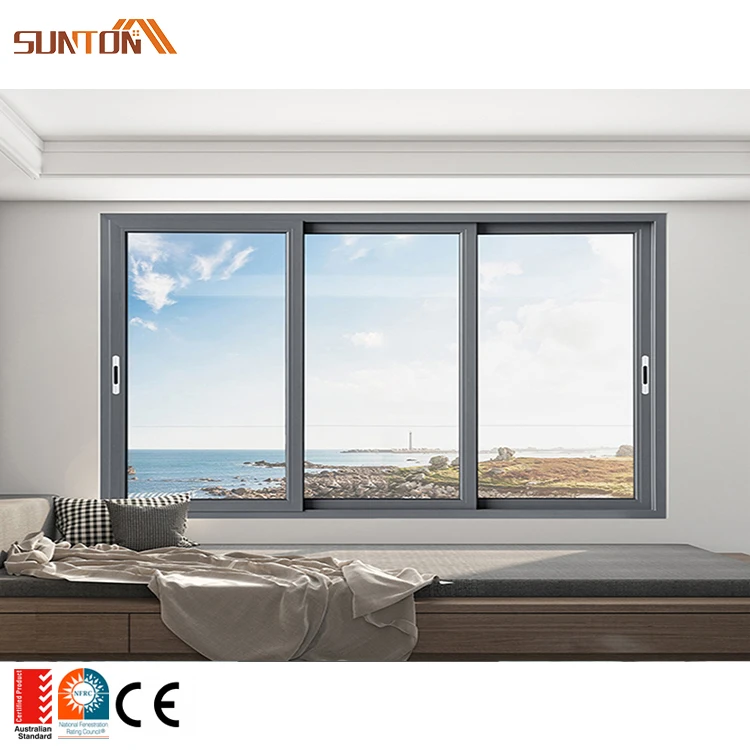 Factory Price Customized Aluminum Profile Double Glazed Glass Sliding Window in Zambia Ghana Tanzania Gambia Nigeria Philippines