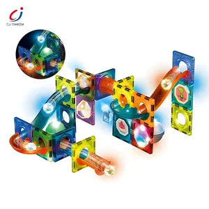 49PCS Magnet Paradise Light Magnetic Blocks Marble Run Ball Track Educational DIY Ball Track for Kids