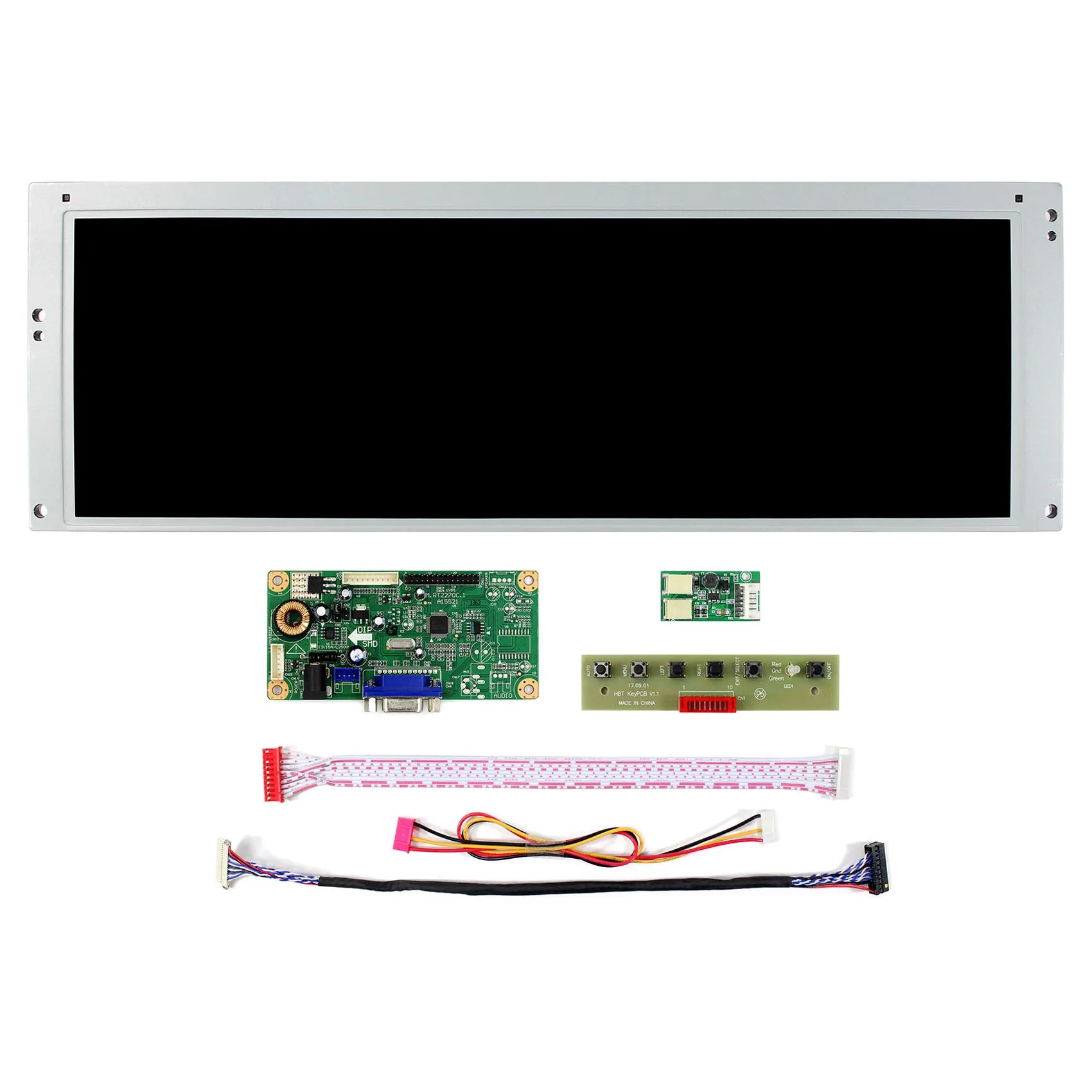 VSDISPLAY 14.9 Inch TFT LCD-scherm 1280x390 – Met Controllerkaart VGA DVI HDMI, Geschikt Voor DIY En Industriële Toepassingen
