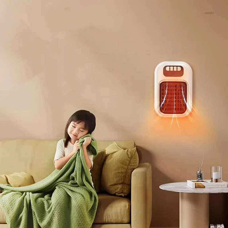 インテリジェントサーモスタット ミニヒーター 小型家庭用ヒーター ハンギングデザイン 電気ヒーター ポータブル 壁掛け 温風ブロワー 6