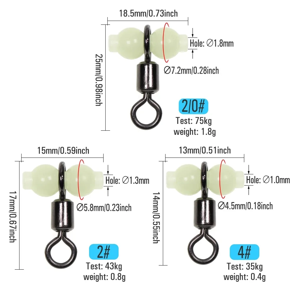 Rolling Swivels - Round Eyed, Sizes 2/0 To 10, For Carp, Coarse & Sea Fishing 8 thumbnail image