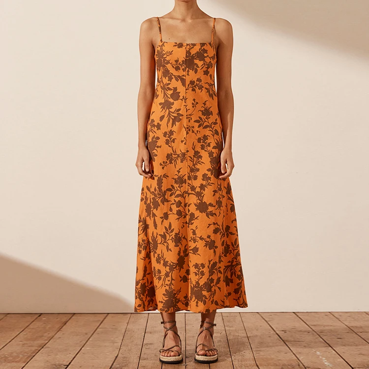 100% Linen Korean Style Casual Dress for Women Elegant Strapless Slip Dress  with Spaghetti Straps Solid Pattern Plus Size| Alibaba.com