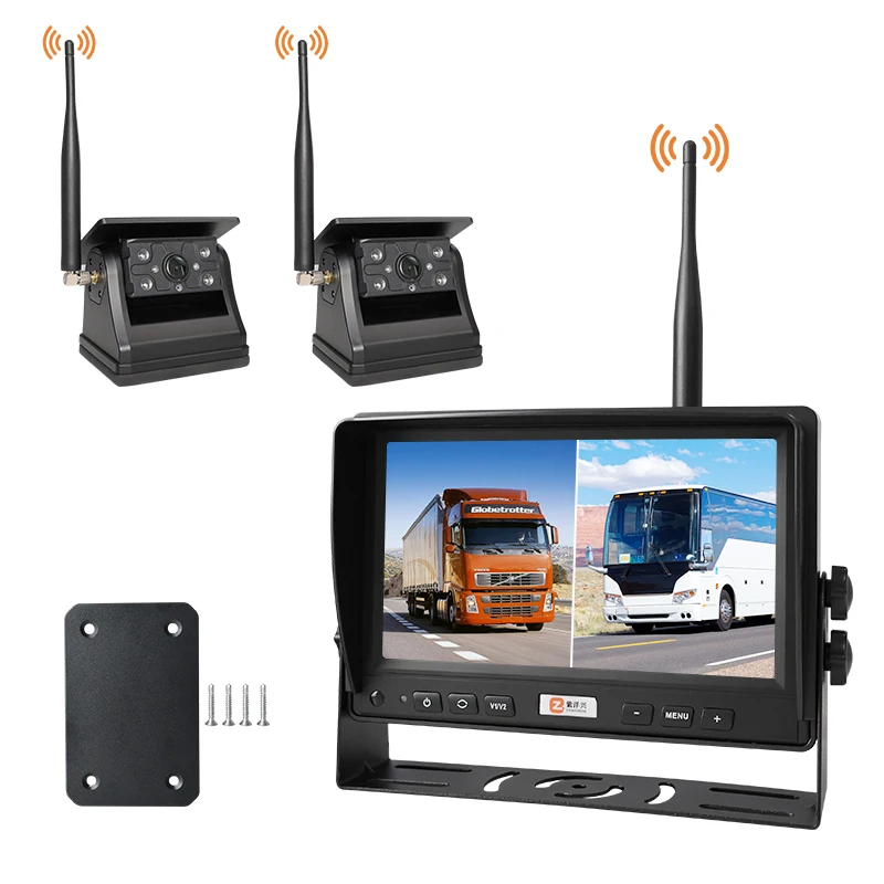 Customized Magnetic Solar Wireless Backup Camera and 5inch Monitor Kits  Perfect for Trailers Fifth Wheels RVs  and More
