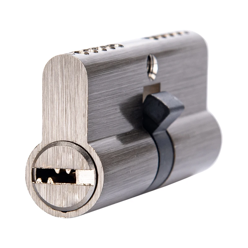 Competitive Price Smart Double Open Door Cylinder Lock with Computer Keys 70mm Size 60mm Backset Satin Finish Cam Lock Type