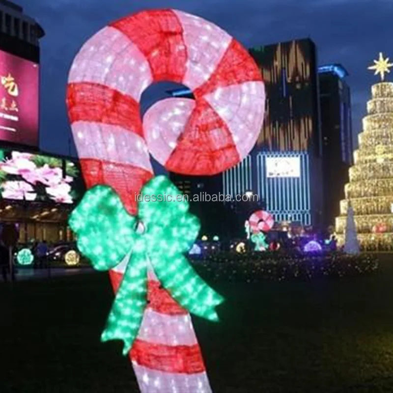 Outdoor 3D Large Illuminated Pathway Displays Christmas Lollipop Decorations for Winter Wonderland Light Show