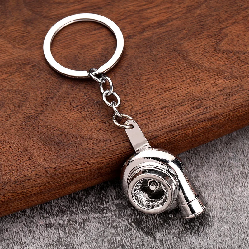 Creative Multicolor Turbo Chain Auto Part Key Ring Bearing Spinning Turbine Turbocharger Metal Keychains Car Parts Keyring 3