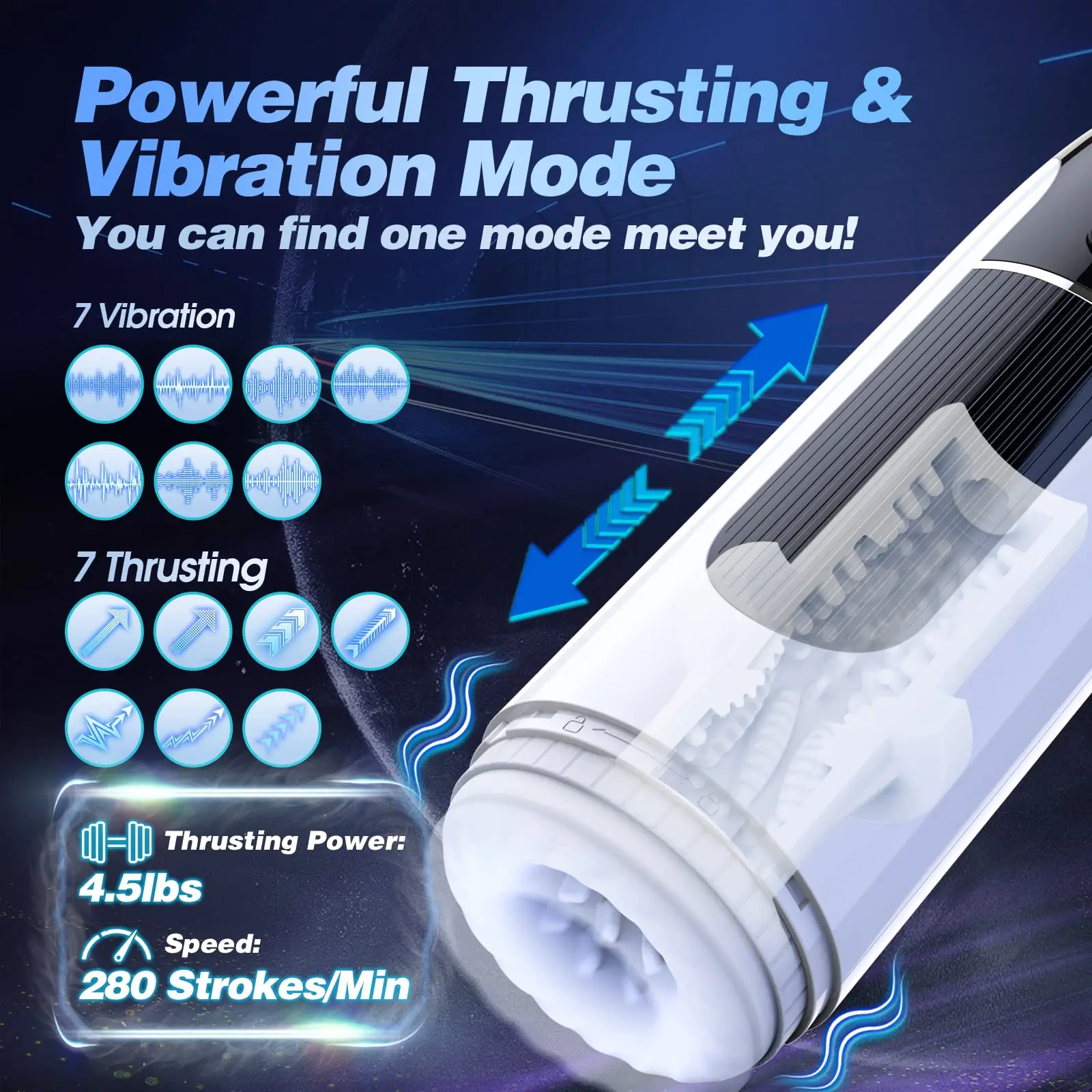 hands free male sex toys Automatic Hands Free Male Masturbator Vibrating Cup Stroker Toy For Men