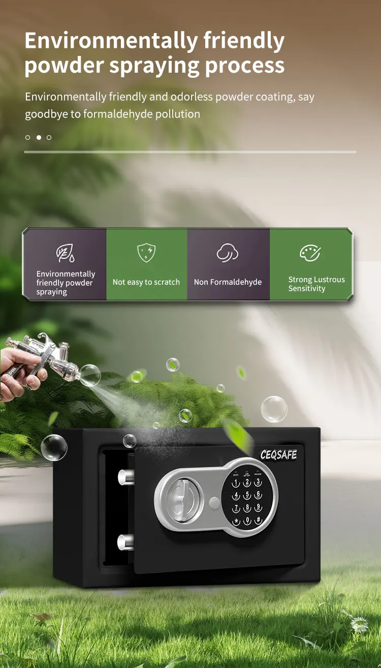 CEQSAFE Key Security Top Open Laptop Size Digital Password Electronic Smart Two Mini Room Deposit Small Safe Box details