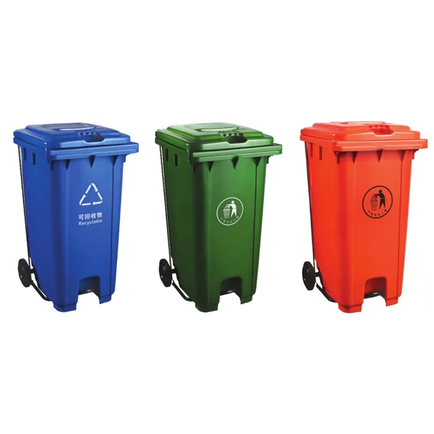 240l Wheeled Waste Bin Dustbin Cheap Price Public Place Plastic Dust
