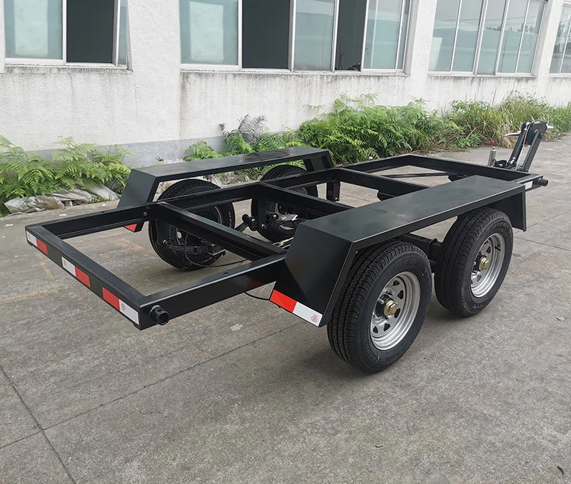 Customized Small Car Trailer 2 Axle 4 Wheel Trailer for Generator Transport