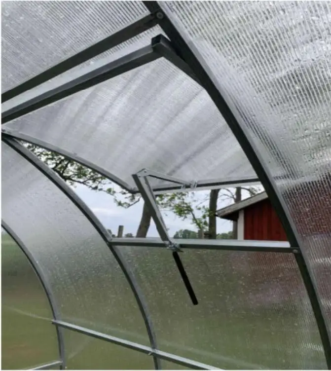 Greenhouse Window Automatic Vent Opener With Gas Spring Solar Powered